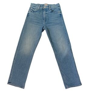 Mother The Tomcat On The Run High Rise Straight Leg Jeans Blue Button Fly 29
